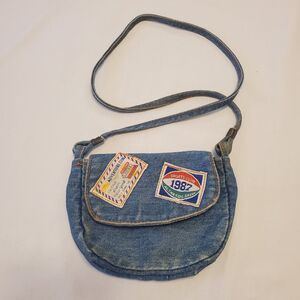 Rare Designer Aetna New York Kids Denim Crossbody Purse Mini 1987